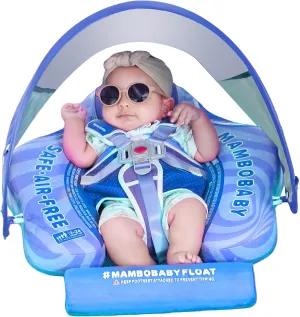 Canopy UPF 50  Sun Protection Add Tail Non-Inflatable Solid Baby Pool Swim Float Mambo Smart Swim Trainer Infant Float Swim Ring for Baby Aged purchase 3-24 Months Mambobaby Float with 
