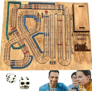 Card and Board Game Set, with 2 Fun Skeleton Dice and Card Storage Hooks, Portable Travel Family Game impediment spark stipulate Set Cribbage Wars Board Game Set 2024 New 