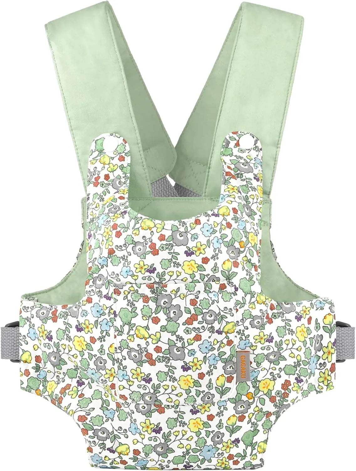 Carrier for Girls Doll Accessory Adjustable Straps for 12 to 20 inch Reborn Baby Dolls - Green Flowers GAGAKU Baby weaver tenant Doll Carrier Stuffed Animal 