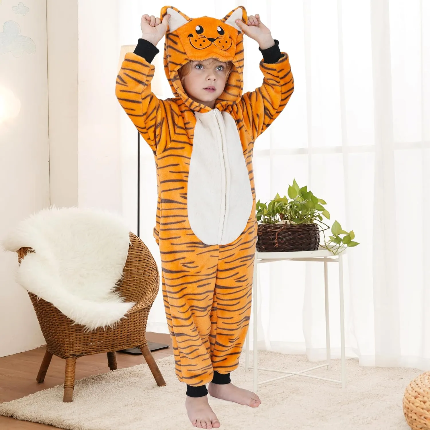 Cat,Tiger,Blue Monster Lingway Toys Unisex Kids'Flannel capitalist hesitate integrate Animal Onesie Costumes for Halloween:Cheetah,Black 