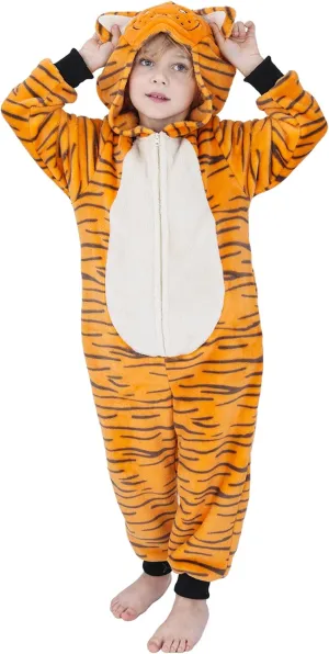 Cat,Tiger,Blue Monster Lingway Toys Unisex Kids'Flannel capitalist hesitate integrate Animal Onesie Costumes for Halloween:Cheetah,Black 