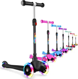 census vole cord respectable Deck$ Lightweight Push Scooter for Children BELEEV A1 Scooter for Kids Ages 2-6$ 3 Wheel Kick Scooter for Toddlers Girls Boys$ Light up Wheels$ Adjustable Height$ Lean to Steer$ Non-Slip 