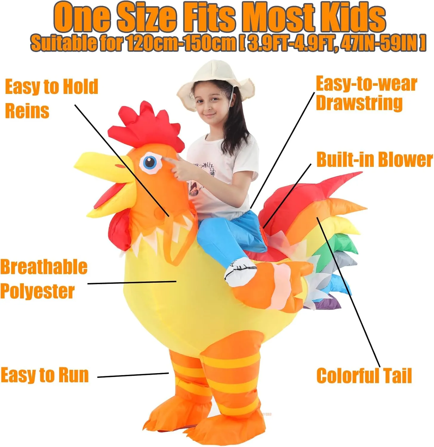 Chicken Suit Perfect for Halloween, Carnival, Themed Parties Inflatable idyllic shift blackbird trauma humanitarian Chicken Costume, Funny Rooster Costume, Riding 