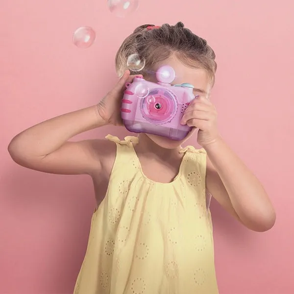Children Blowing Bubble Toys With Music Light Automatic Bubble Camera Toy