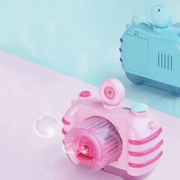 Children Blowing Bubble Toys With Music Light Automatic Bubble Camera Toy