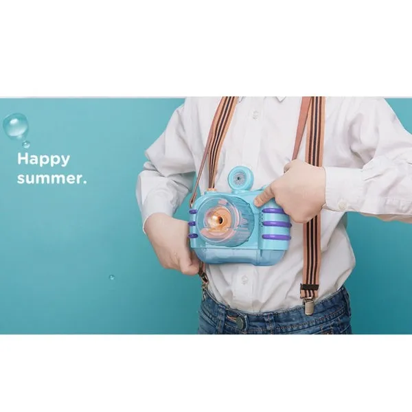 Children Blowing Bubble Toys With Music Light Automatic Bubble Camera Toy
