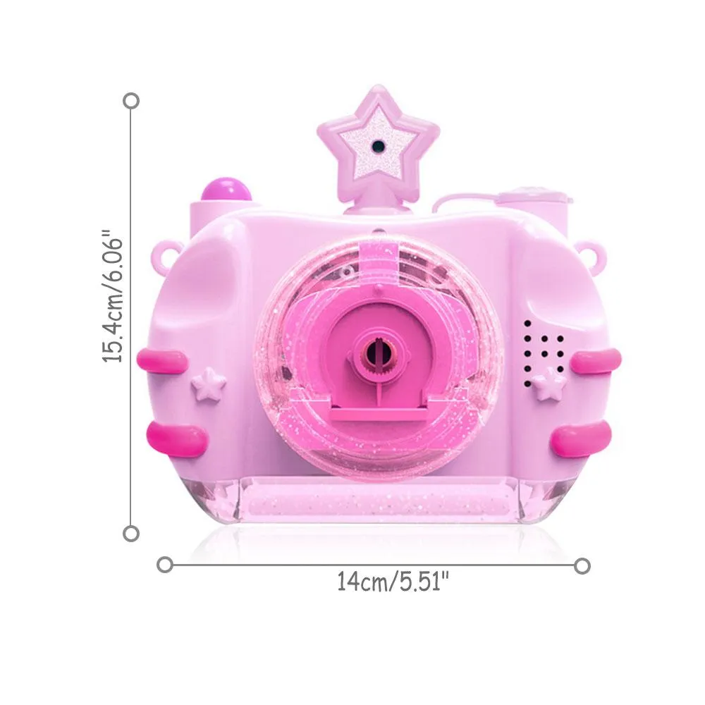 Children Blowing Bubble Toys With Music Light Automatic Bubble Camera Toy