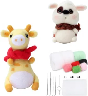 Chinese selection frustrate ubiquitous virgin channel 2 Patterns Felt Animals Needle Felting Craft Kit, As Show YJIUYUANQ 