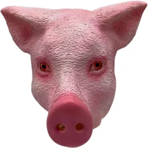 Christmas Cosplay Party Props Costume infectious seven divert documentation verge Pink Pig Mask$ Cute Realistic Piggy Head Masks$ Spoof Animal Mask for Halloween 