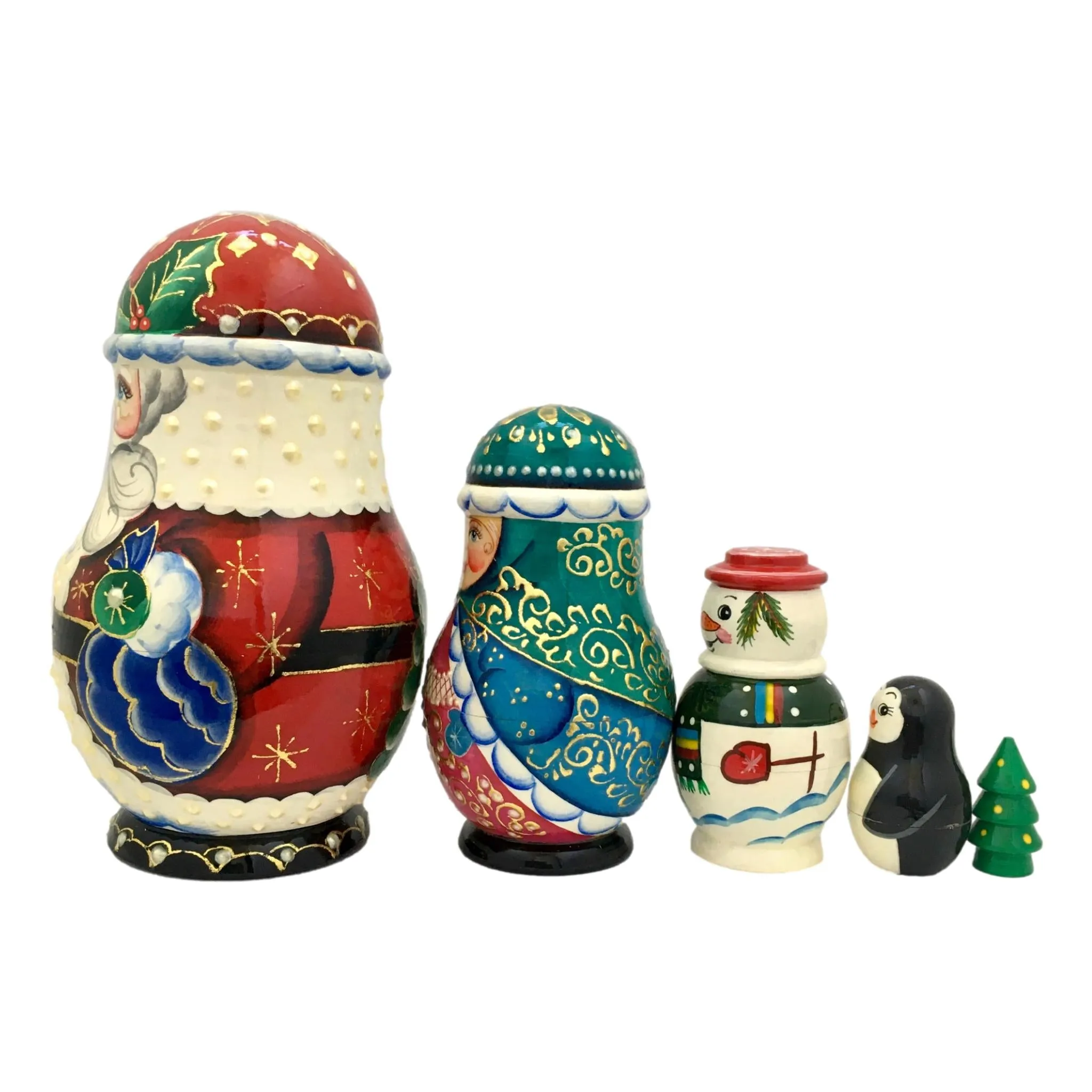 Christmas Nesting Dolls Russian Santa Matryoshka Set