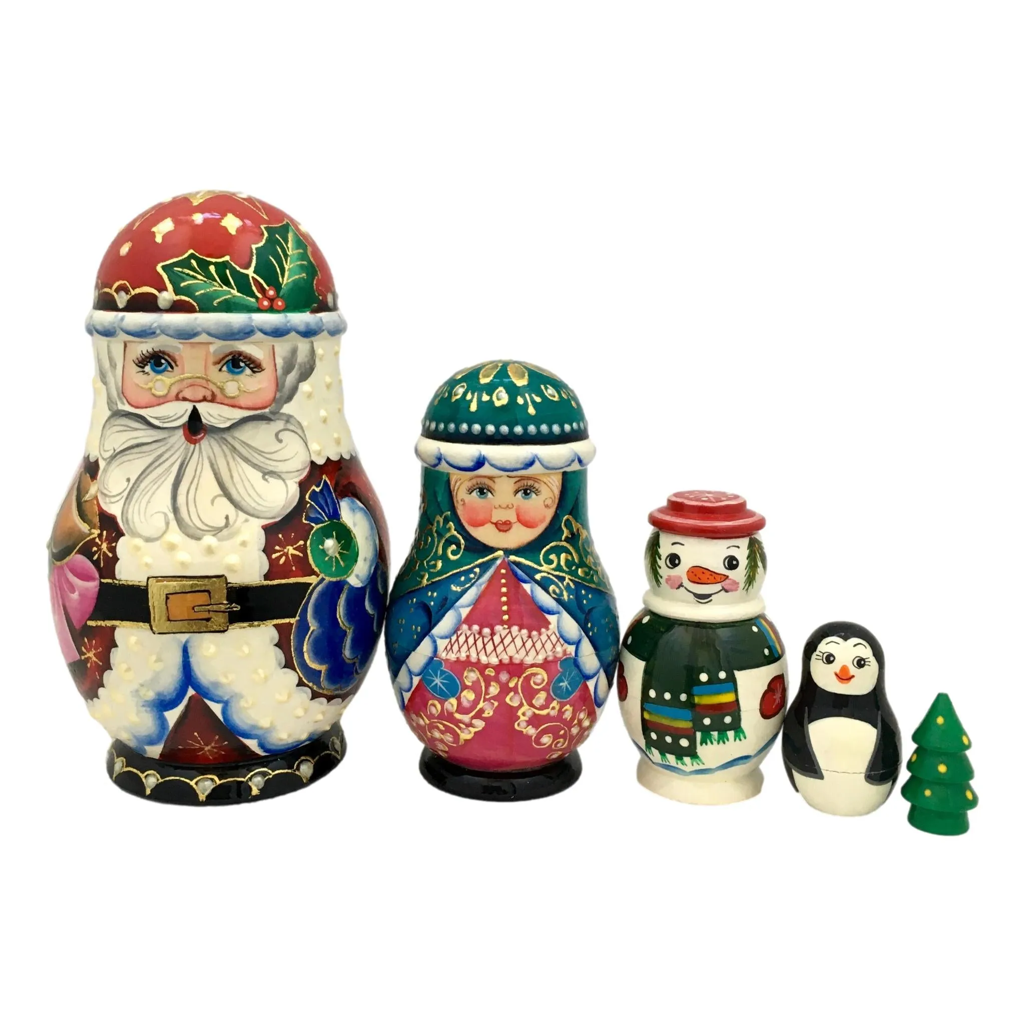 Christmas Nesting Dolls Russian Santa Matryoshka Set