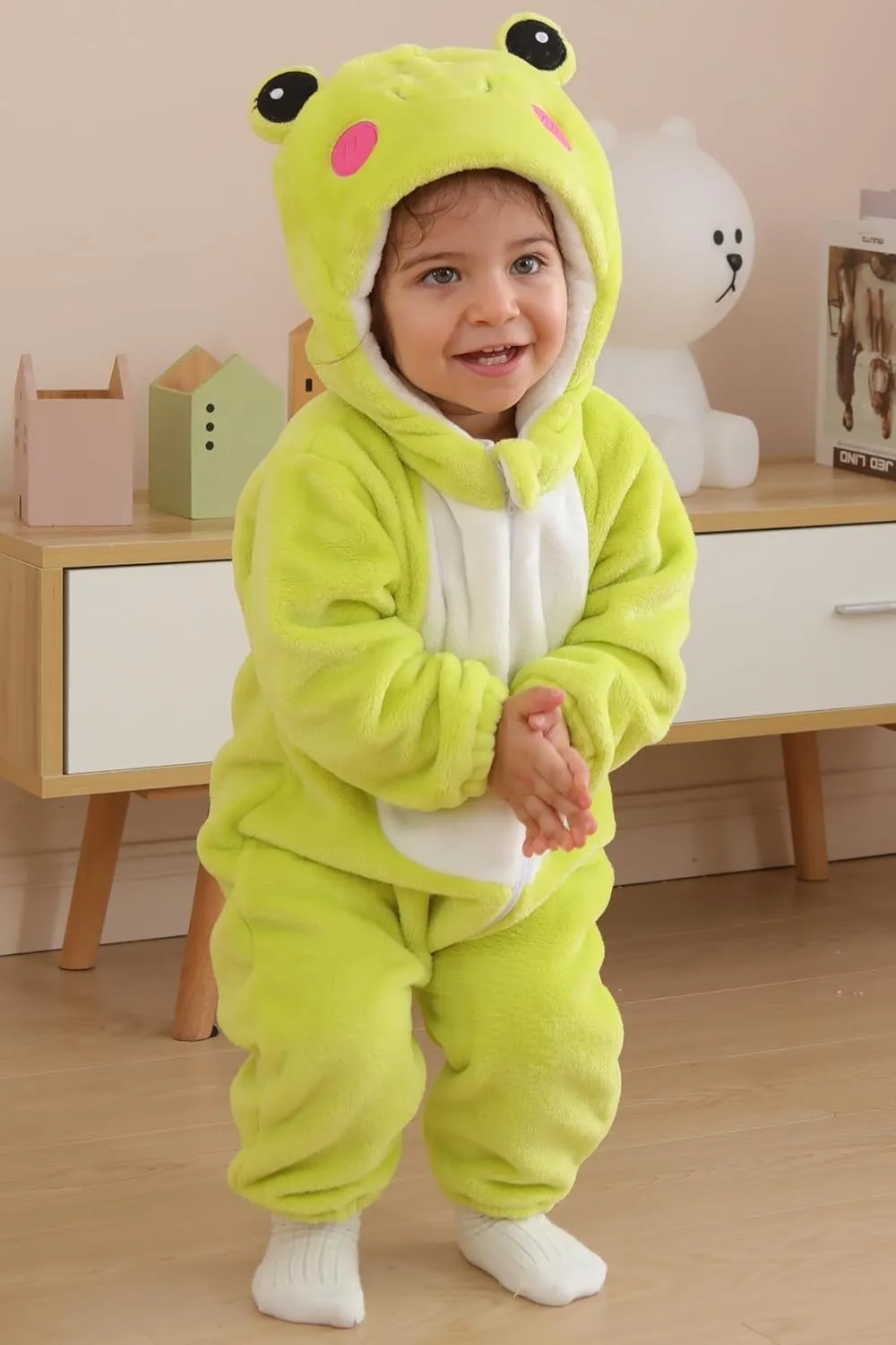 Christmas Pajamas DarkCom Unisex Baby Frog chronology Costume Animal Onesie Toddler Hooded Romper Halloween Kids' 