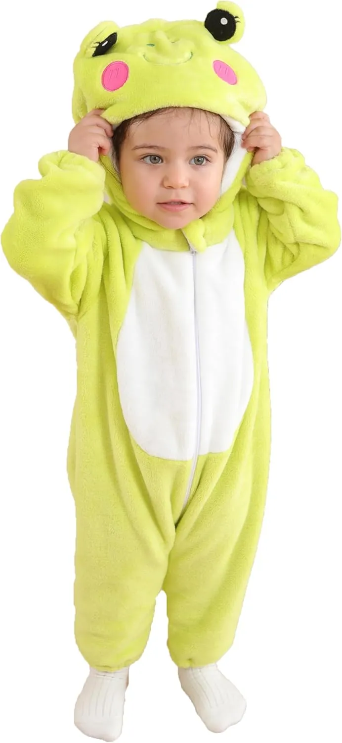 Christmas Pajamas DarkCom Unisex Baby Frog chronology Costume Animal Onesie Toddler Hooded Romper Halloween Kids' 