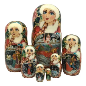 Christmas Russian Nesting Dolls Set of 7