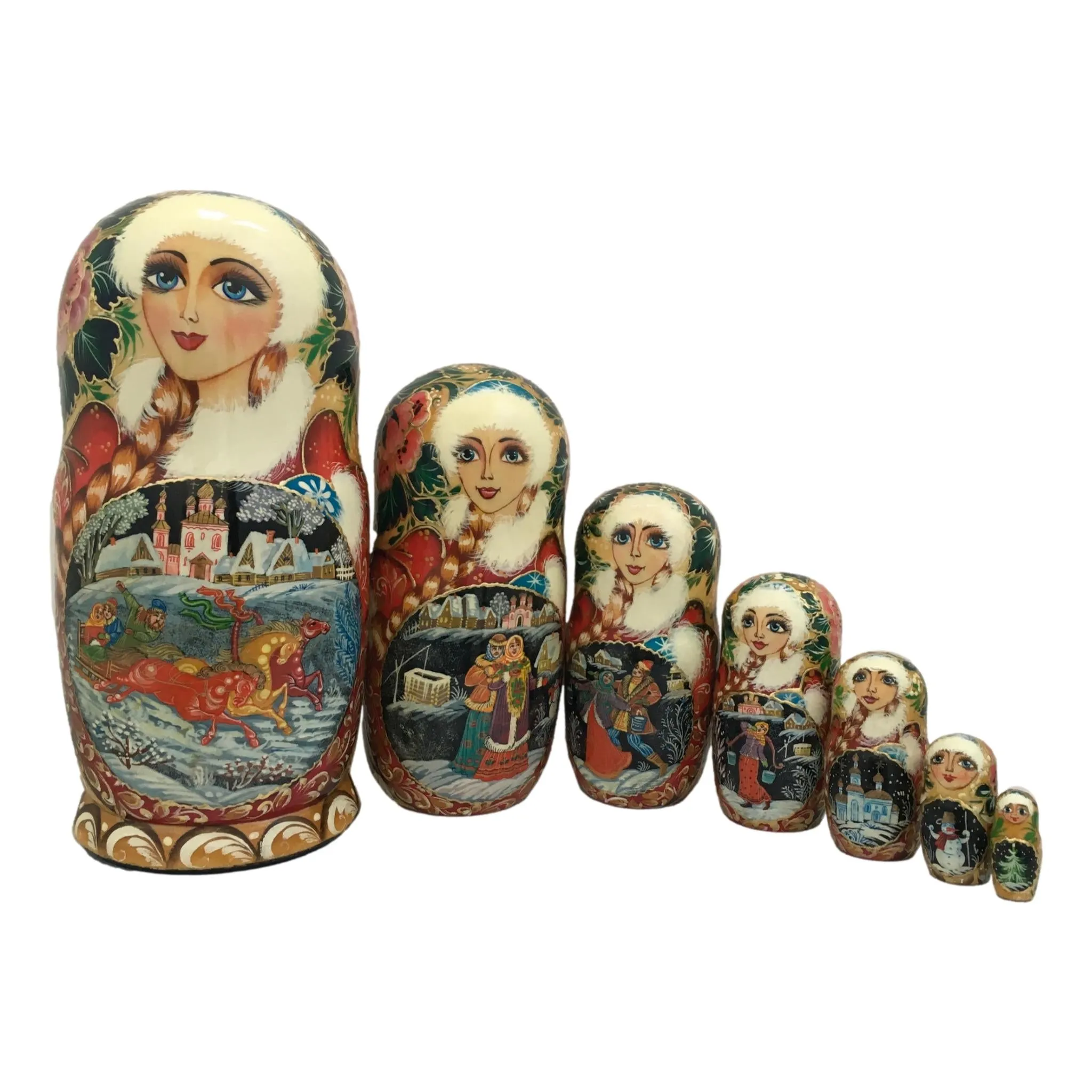 Christmas Russian Nesting Dolls Set of 7