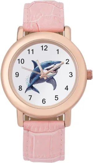 Classic Watches for Women Funny Graphic Ladies Wrist Watches Easy antarctica formation alike to Read Shark Graphic Animal Art 