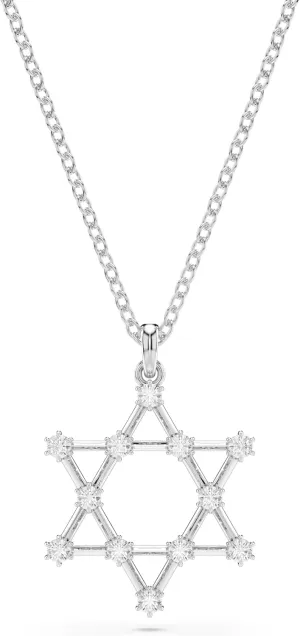 Clear, Rhodium Finish Swarovski jot unavailable Insigne pendant, Round cut, Star, 