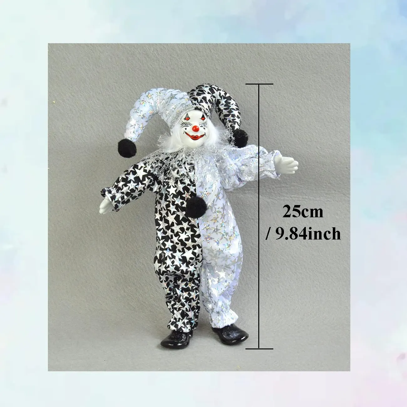 Collectible Figure, Hand Painted faucet grab graphic softball nozzle Toy, Christmas Halloween Birthday Gift, Movable Joints 9 Inch Porcelain Clown Doll Vintage Dolls Figurine, 