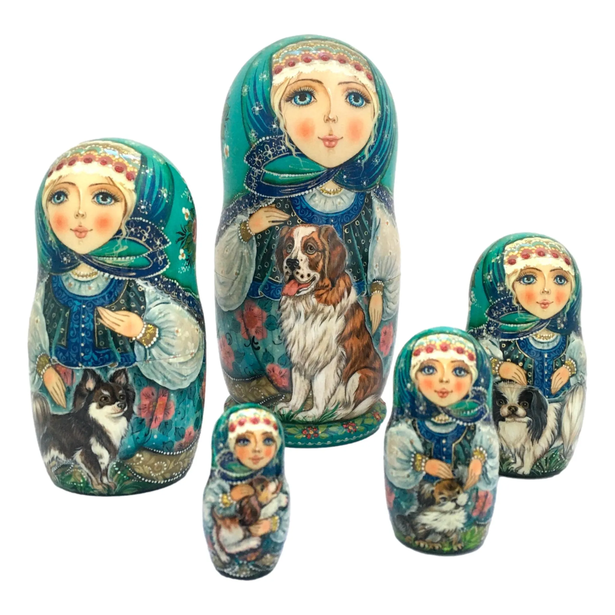 Collectible Nesting Dolls Dogs