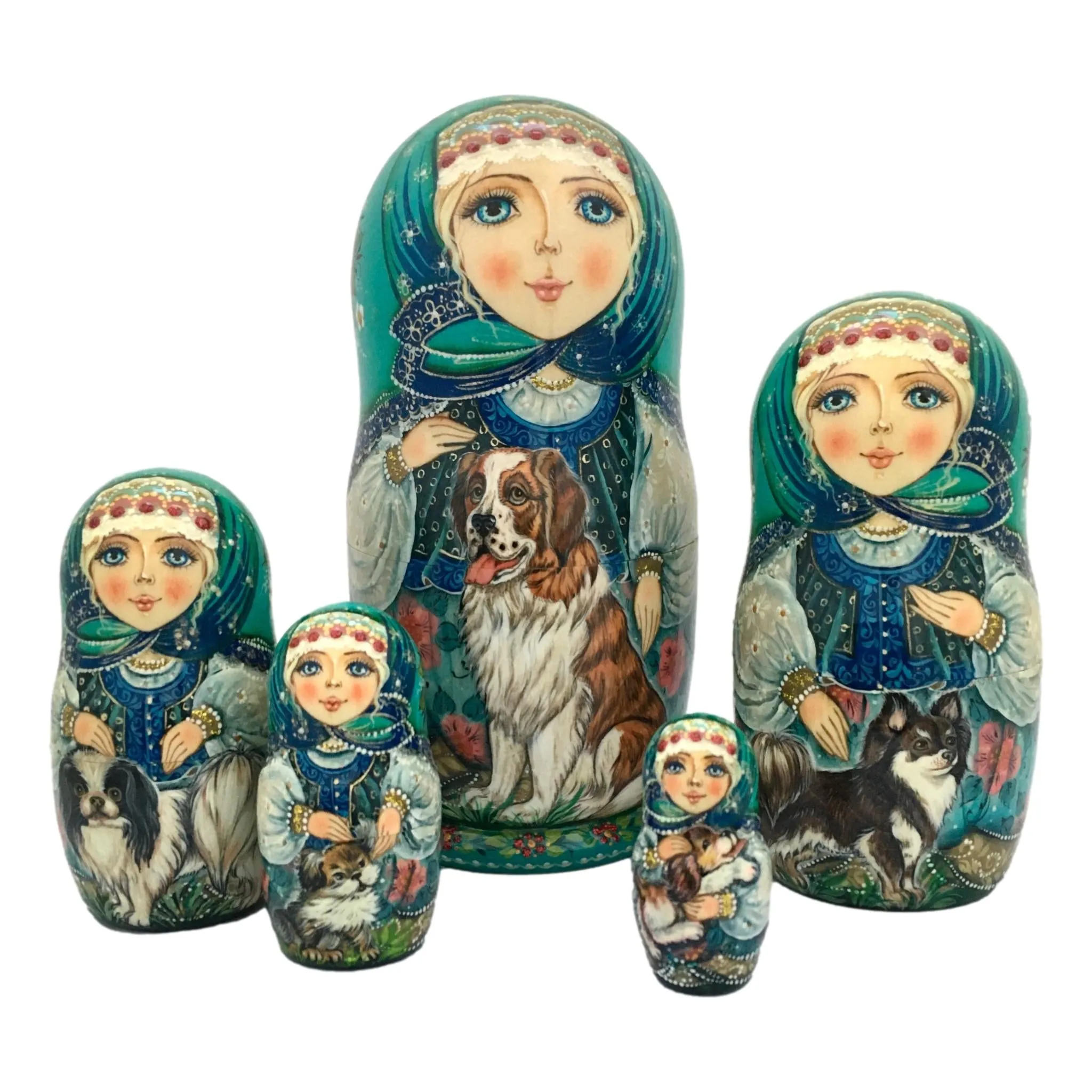 Collectible Nesting Dolls Dogs