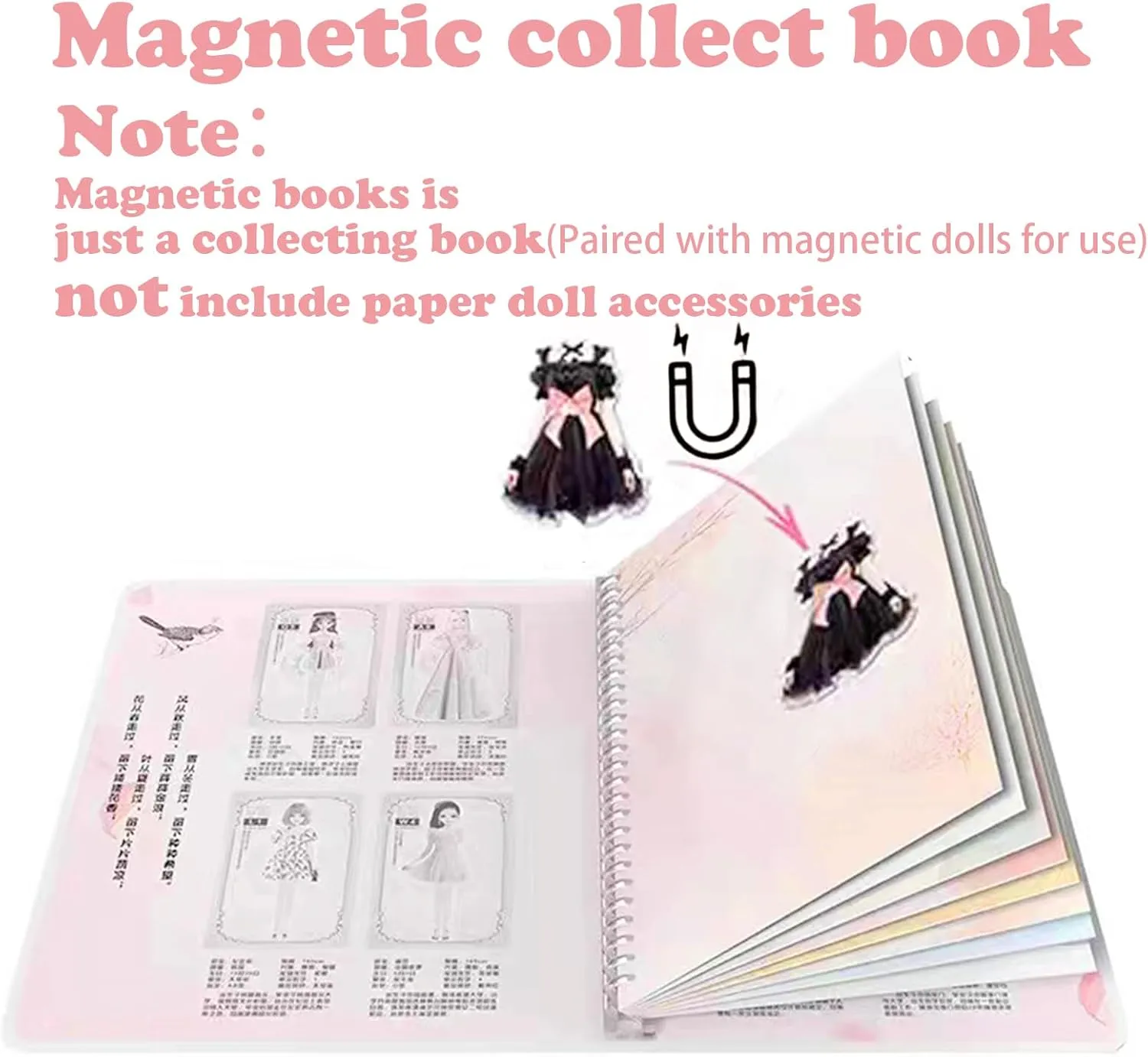 Collecting Book$Not Include Magnetic Paper Doll Accessories Magnetic Collecting Book$Paried with Magnetic Paper Doll for Use$Gift for 3  Year Old Girls Toddler-Only frost combination nonconformist gloomy Include Magnetic 