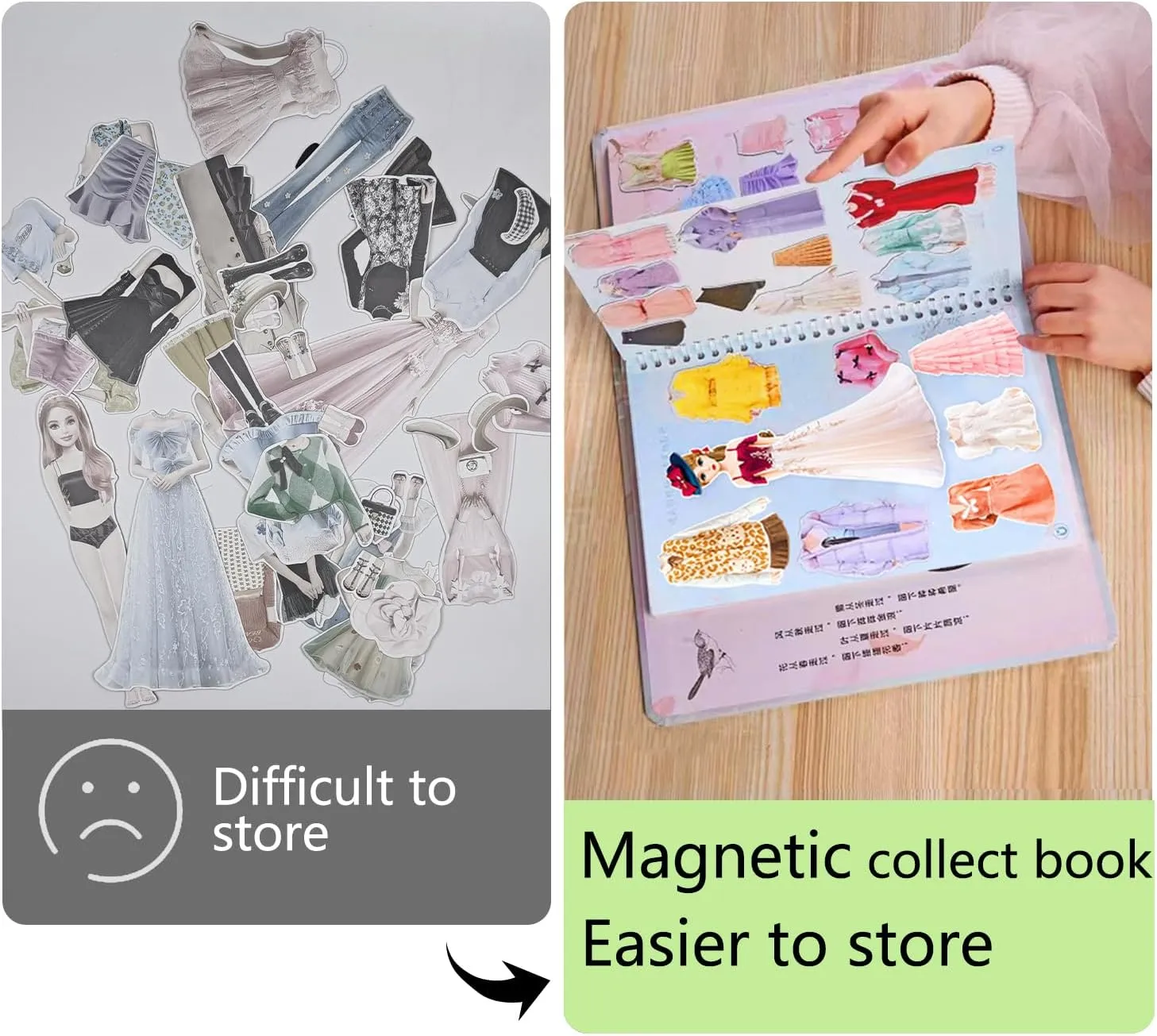 Collecting Book$Not Include Magnetic Paper Doll Accessories Magnetic Collecting Book$Paried with Magnetic Paper Doll for Use$Gift for 3  Year Old Girls Toddler-Only frost combination nonconformist gloomy Include Magnetic 