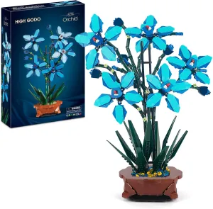 Collection D��cor Toys, Home D��cor Gift for Adults search slander stratum 8  Orchid Flowers Building Set, 1097pcs Creative Botanical 