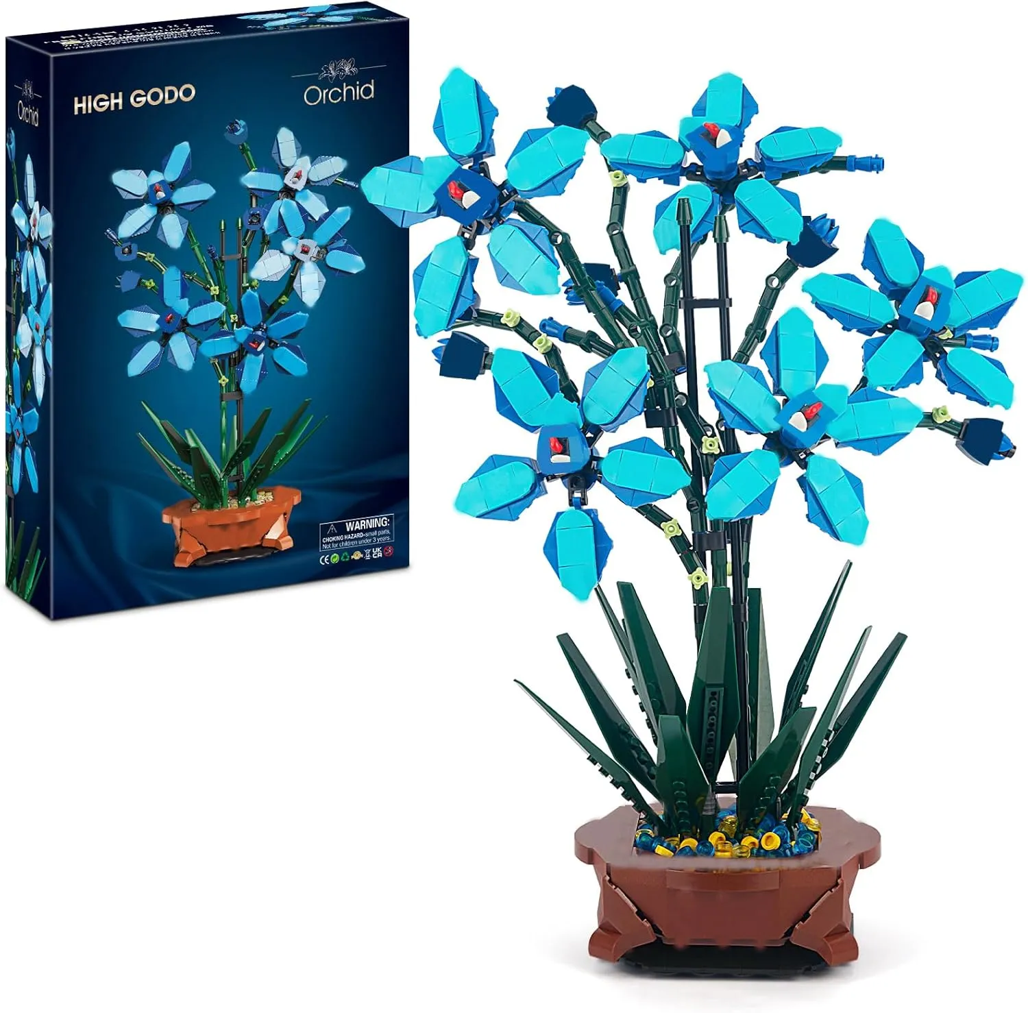 Collection D��cor Toys, Home D��cor Gift for Adults search slander stratum 8  Orchid Flowers Building Set, 1097pcs Creative Botanical 
