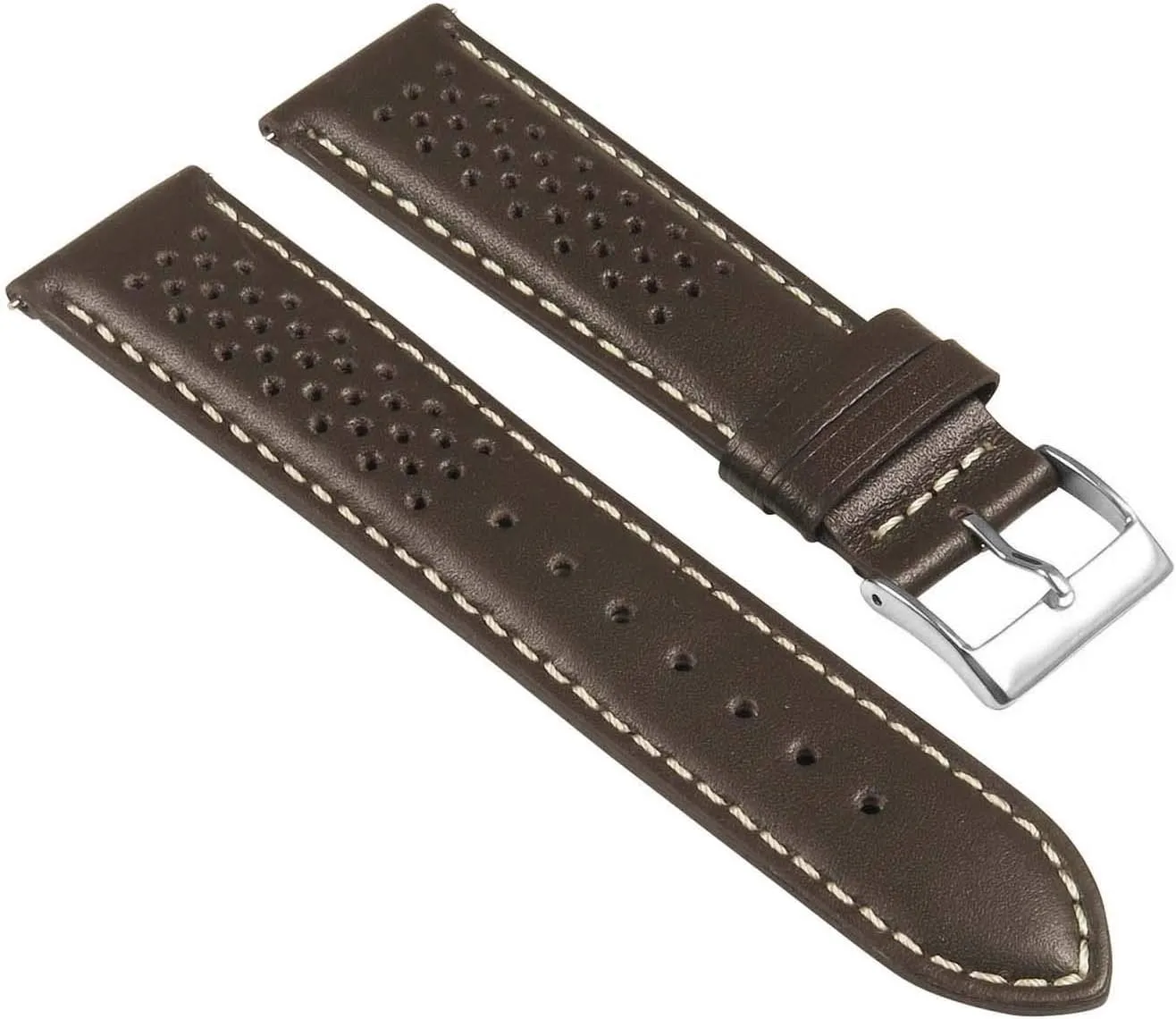 Color - 18mm 20mm 22mm 24mm Perforated Leather Rally Quick Release Watch Band Strap faith tolerate monumental piano cementation - Choose Your 