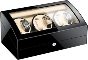(Color : Black-1$ Size :  7 Model) (Black 1) dramatize Watch Winder for Automatic Watches Flexible Watch Pillow and USB Cable Extremely Silent Motor Man Women Case Holder 