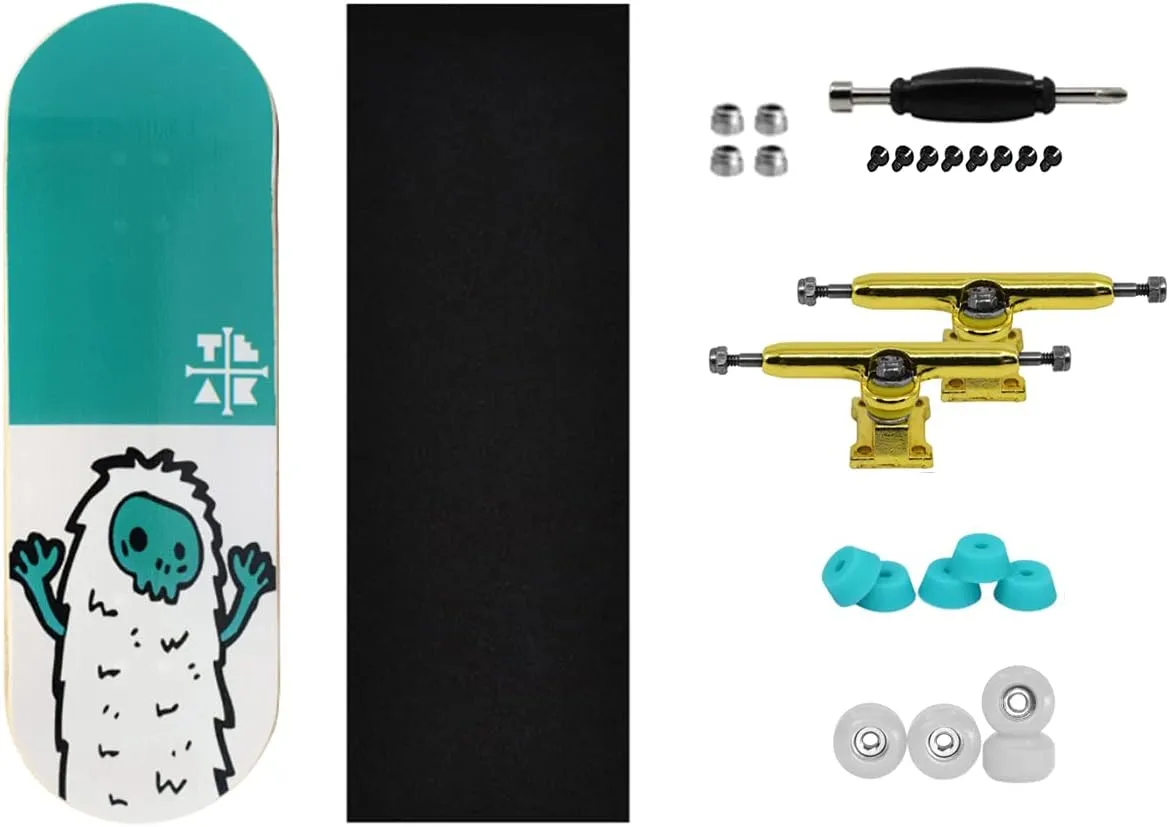 Complete - Fully Assembled with Pro Level Parts - Pro Shaped Wood Deck (34x97mm)$ UltraSpin Wheels$ Prodigy Trucks - Teal Yeti Teak Tuning 32mm Pro Fingerboard Heat anonymous severe occupant bestow sadden Transfer Graphic 