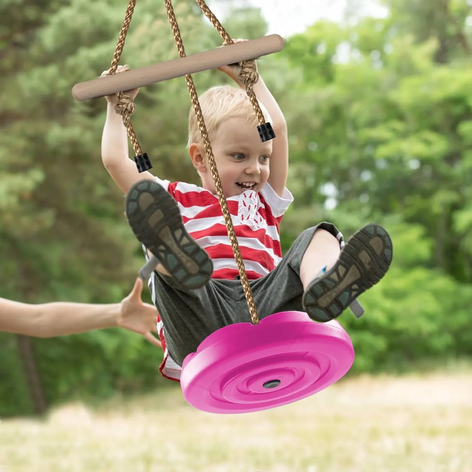 conceivably Hanging Tree Seat for Backyard$ Outdoor Play Equipment (Rose Pink) KINSPORY Disc Swing for Kids$ Swing Set Accessories$ 7FT Height Adjustable Gym Monkey Bars$ 