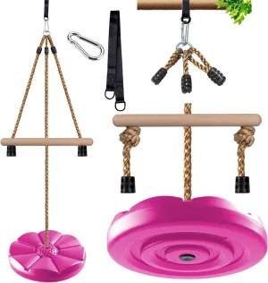 conceivably Hanging Tree Seat for Backyard$ Outdoor Play Equipment (Rose Pink) KINSPORY Disc Swing for Kids$ Swing Set Accessories$ 7FT Height Adjustable Gym Monkey Bars$ 