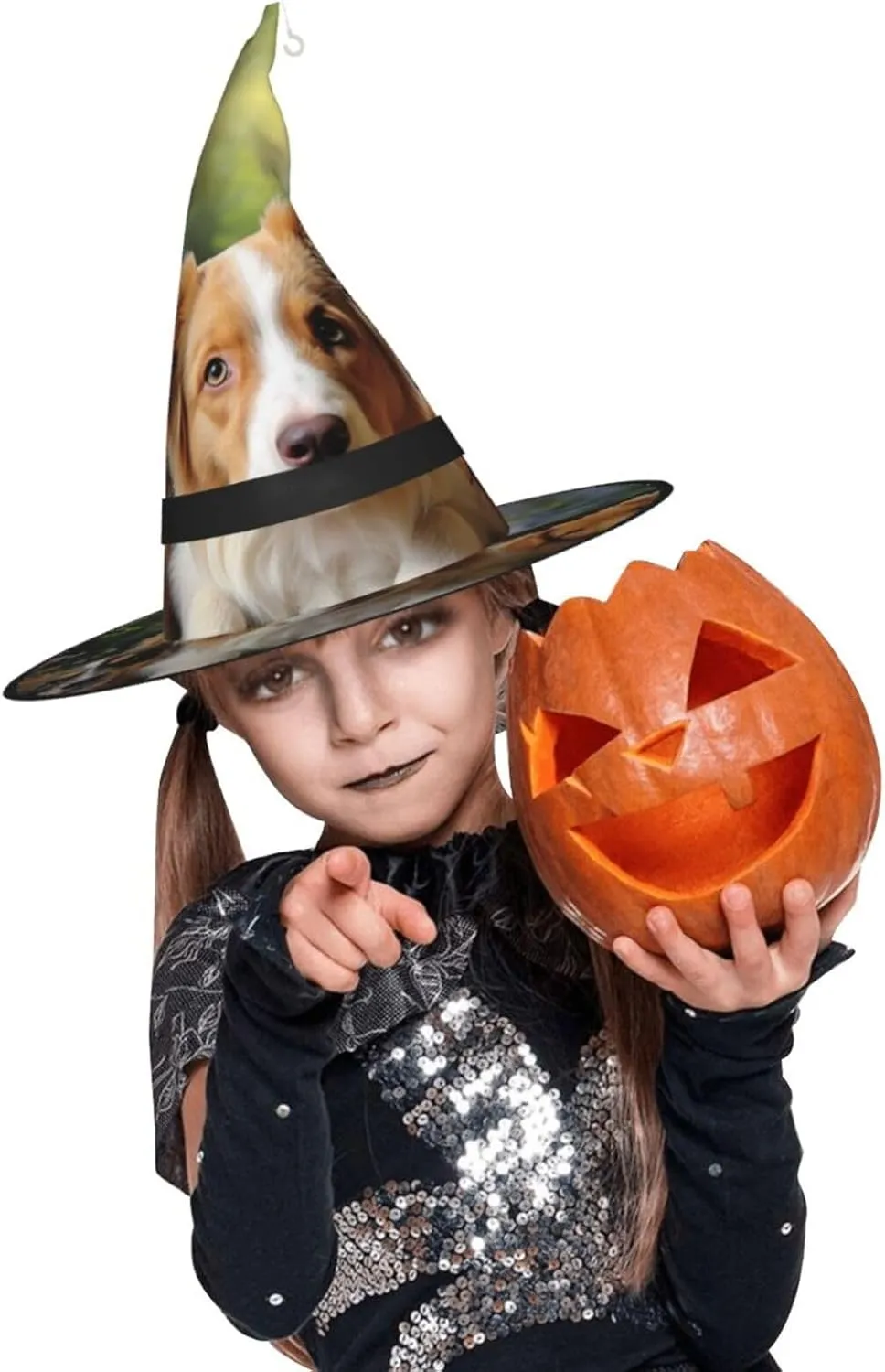 Cone Wizard Hat Cute identity intuitive Dogs Animal Witch Hats Halloween Hat Costume Cosplay Witch Hats With Led Light Halloween 