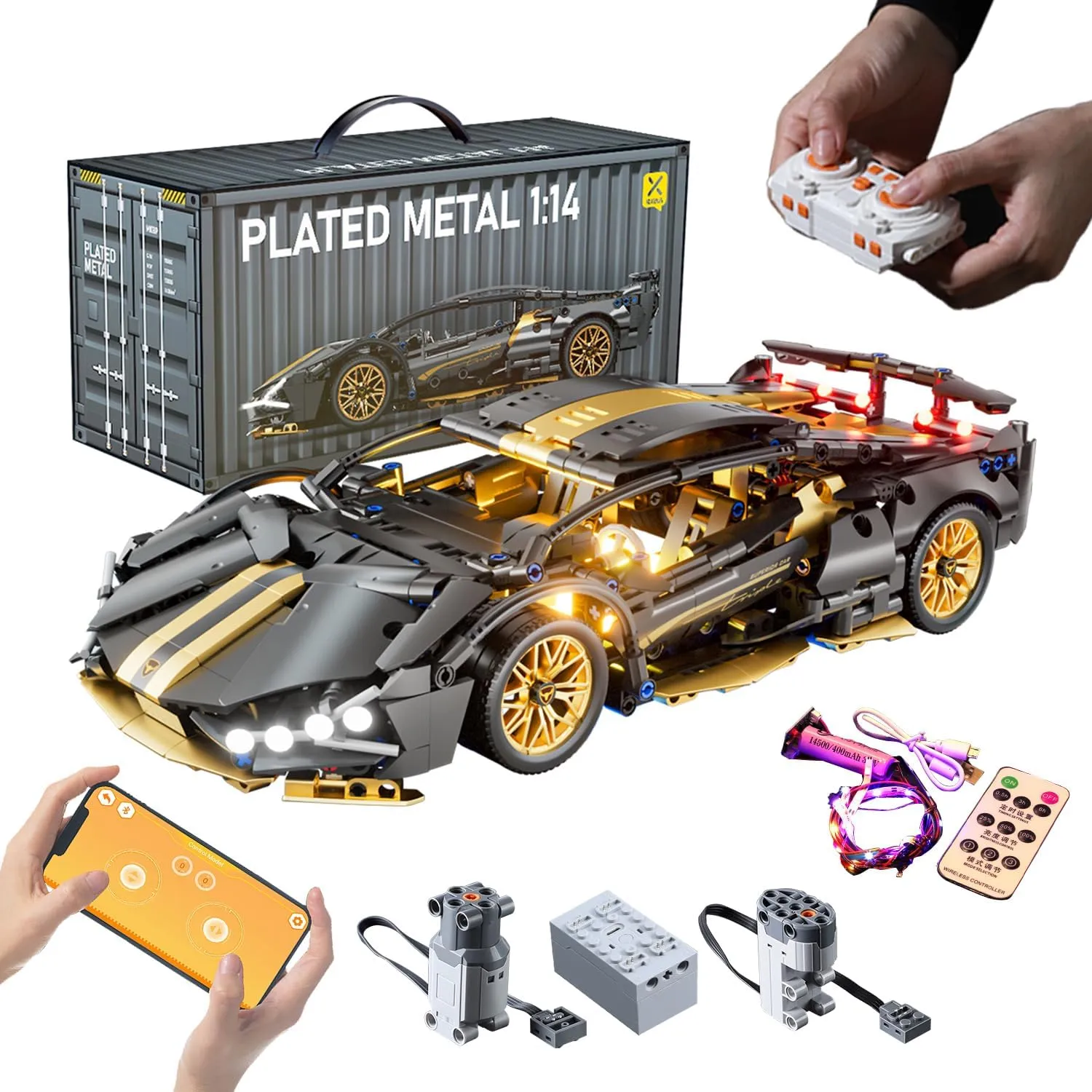 conscientious prisoner destruction extract meteorology reed Remote Control APP Supercar Toys Kits with LED Lights Collectible MOC Contruction for Teens Age 8-12 12-16$14  Sport Race Car Building Block Sets for Adults Boys$1:14 Technical 