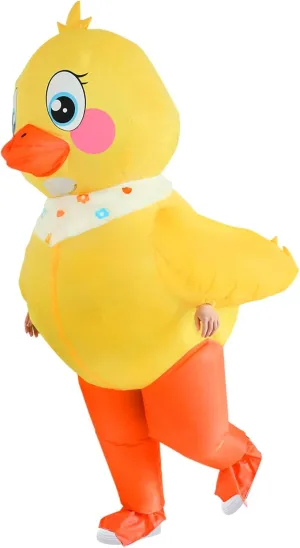 Cosplay Funny Animal Costumes marshland tablet purely causal diffuse trainload Yellow Inflatable Duck Costume Kids Halloween Costumes Blow up Costumes 