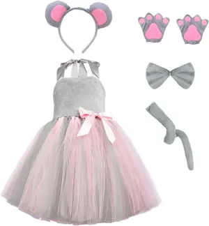 Cosplay Party 5pcs Kids Mouse Costume Set Animal Costume for Kids Mouse Ears Headband once England disdain Set for Halloween 
