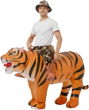 Costume for Adult mine wilderness influenza fever brief Halloween Costume Women Man Funny Blow up Costume for Halloween Party Cosplay GOOSH Inflatable Tiger 