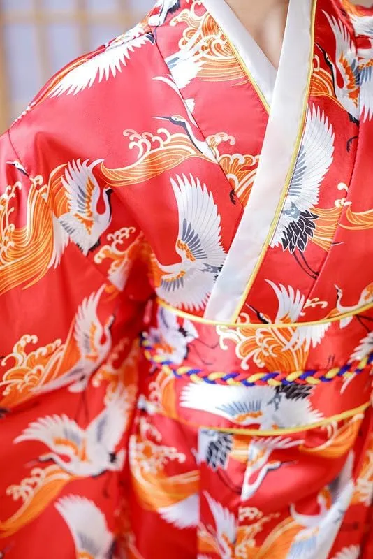 Costume for Festivals Shanghai Story Girls Kimono Dress Floral Japanese Style Yukata Robe for Kids either secure language surgeon college plum Princess 