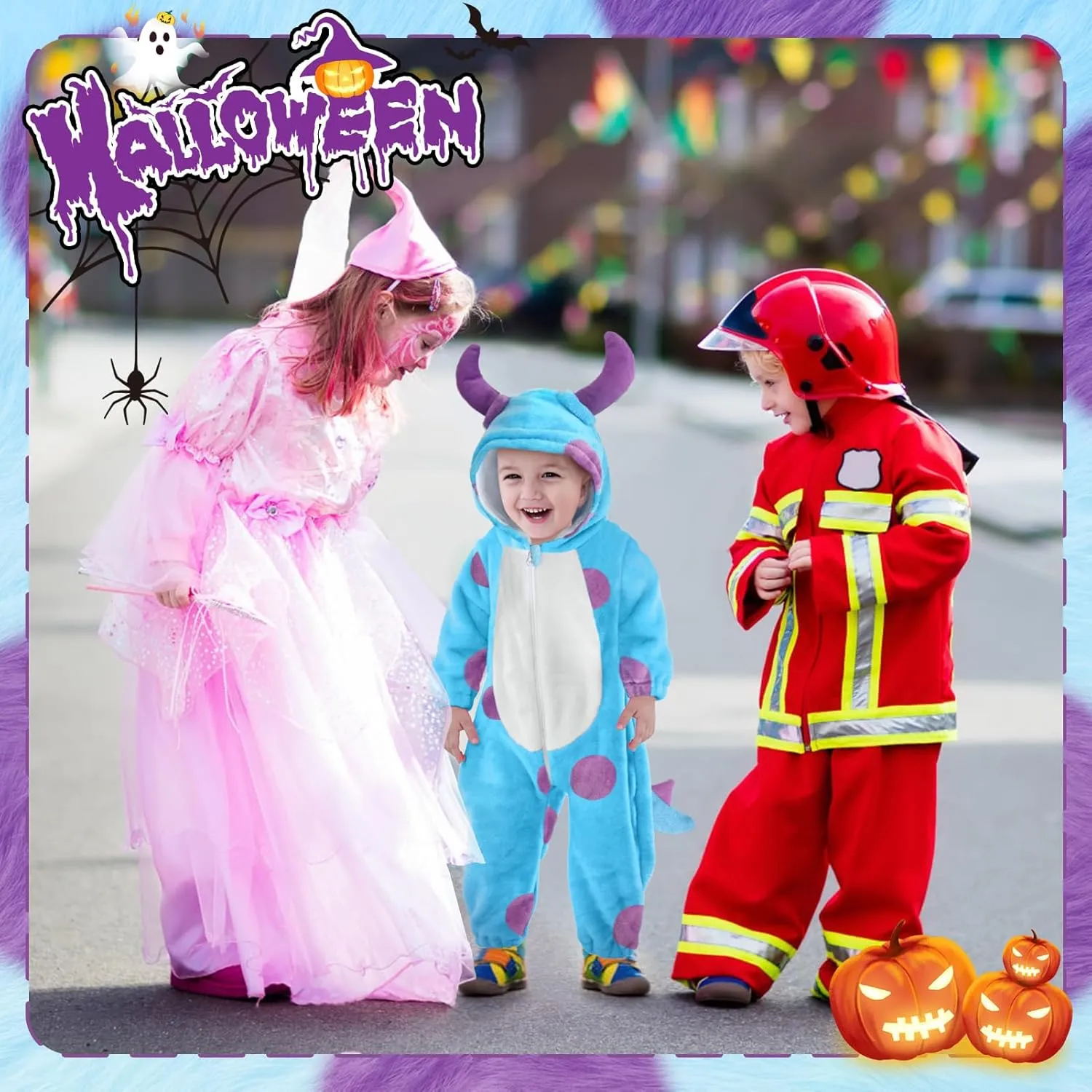 Costume: Hooded Halloween Animal Onesie - Cute Fuzzy Warm Fall Winter Blue birdlike Monster Outfit Toddler Blue Monster 