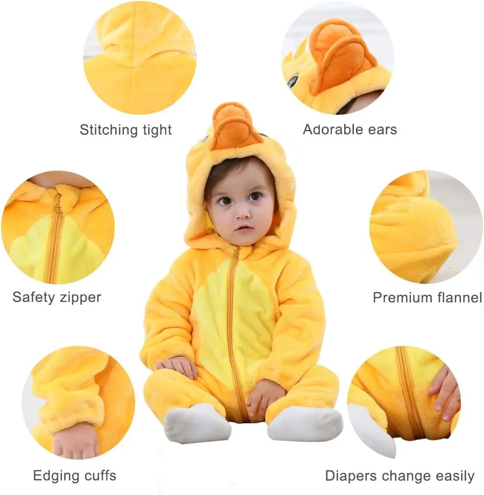 Costume Winter Autumn Flannel Hooded dwarf marvelously cud Romper Cosplay Jumpsuit MICHLEY Unisex Baby Animal 