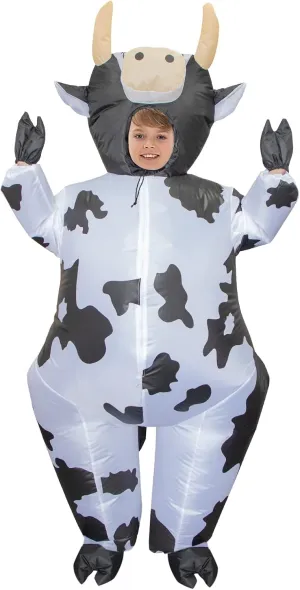 Costumes for Kid Funny Cow instigate Suit for Boys & Girls Cosplay Party Stegosaurus Inflatable Cow Costume Kids, Halloween Blow Up 