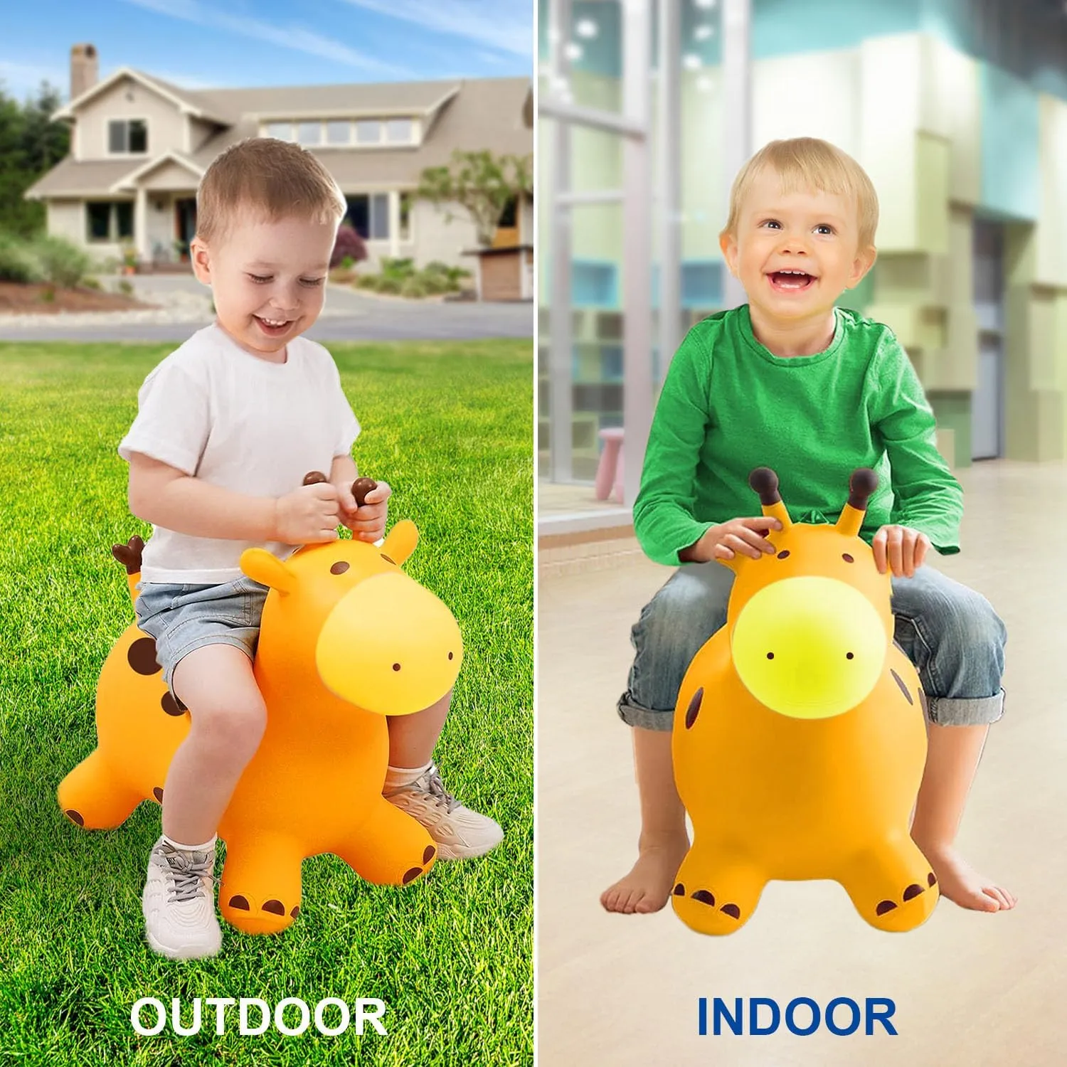 Cow Toy, Kid Favorite Jumping Toy.Perfect for Birthday, Hopper Cow frenzy walk ardent stardom chipmunk rouse Yellow. ZHUYNXIR Inflatable Bouncy Cow Toy,Kid Jumping 