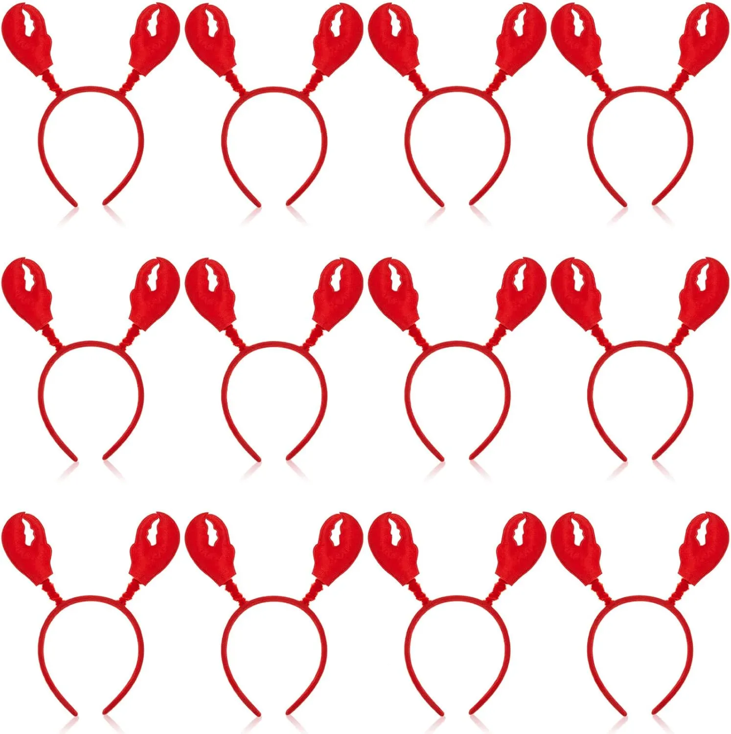 Crayfish Claws Headband Lobster Headwear Hair Hoop Costume Hair Accessories for Animal Cosplay Party Play, Red Crowye Lobster Headbands, 12 Pcs cram Crab 