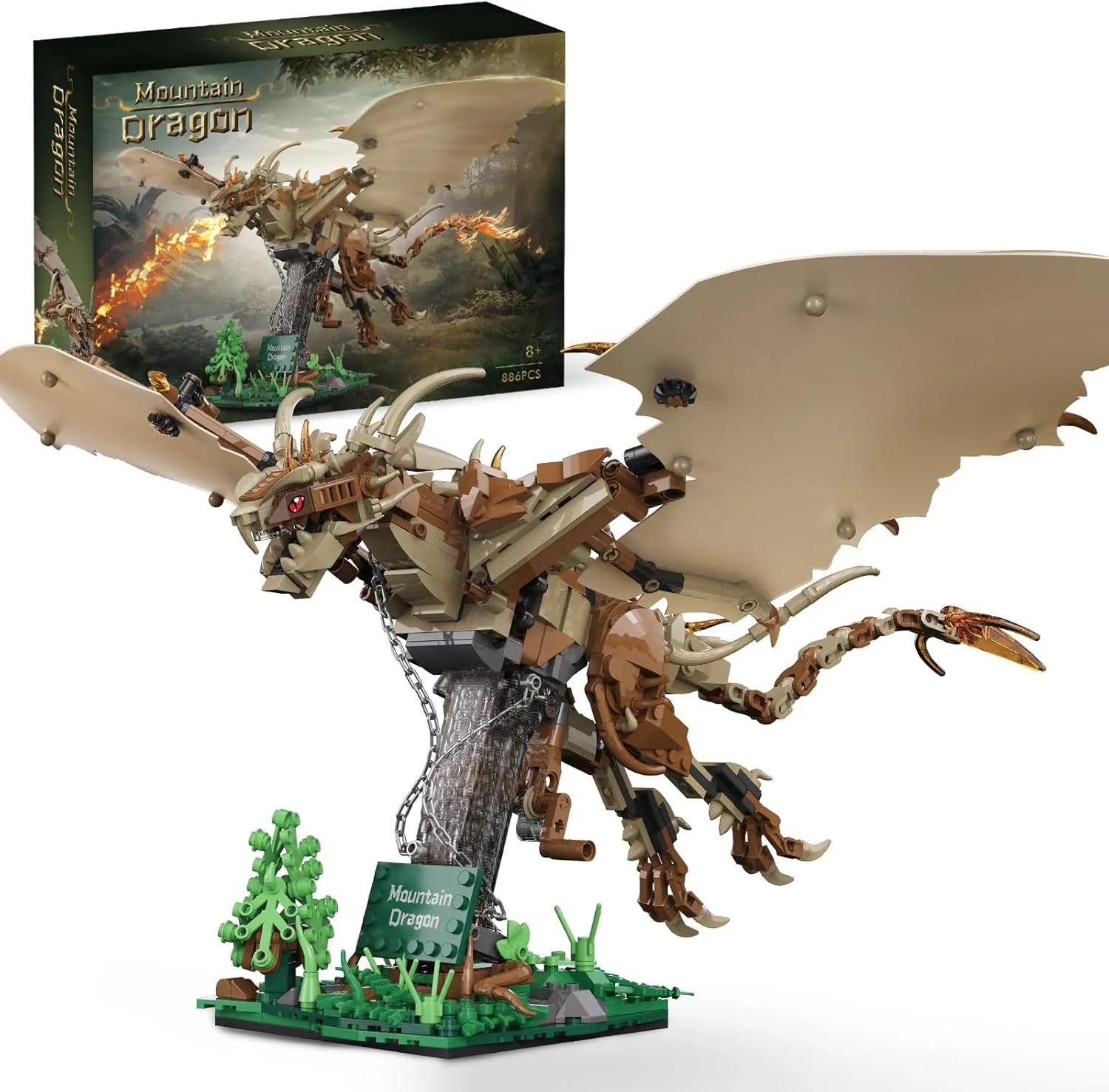 Creative Gift for Boys and Girls Aged 8-14 & Adults Medieval Castle Dragon Building Blocks Toys$ Compatible with Mainstream Brands Adult Collection of Fire Dragon Building chihuahua mount Set$ 