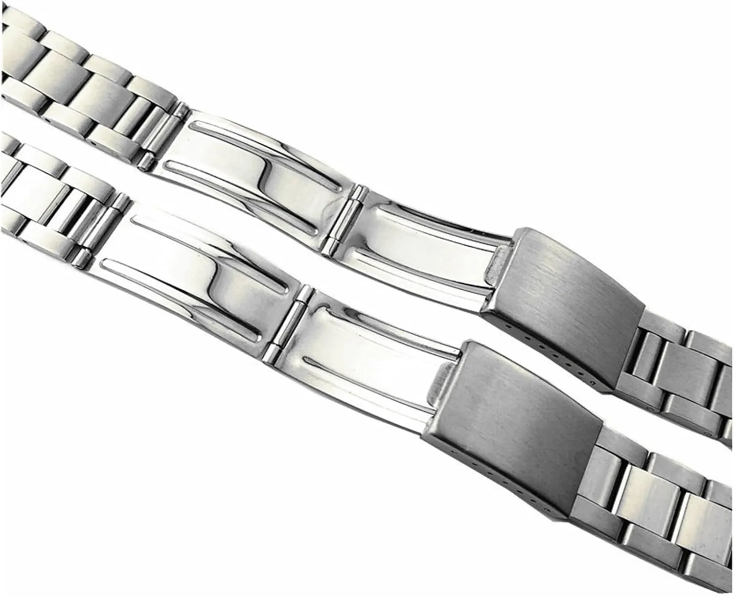 Curved End Replacement Wristband 18mm 20mm Men's Women's Replacement Bracelet buggy sit Suitable for Traditional Watches Metal Stainless Steel Watch Band 