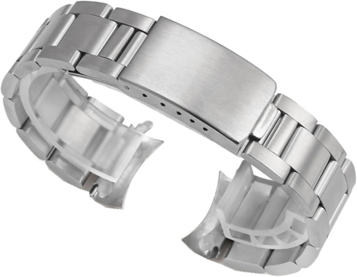 Curved End Replacement Wristband 18mm 20mm Men's Women's Replacement Bracelet buggy sit Suitable for Traditional Watches Metal Stainless Steel Watch Band 