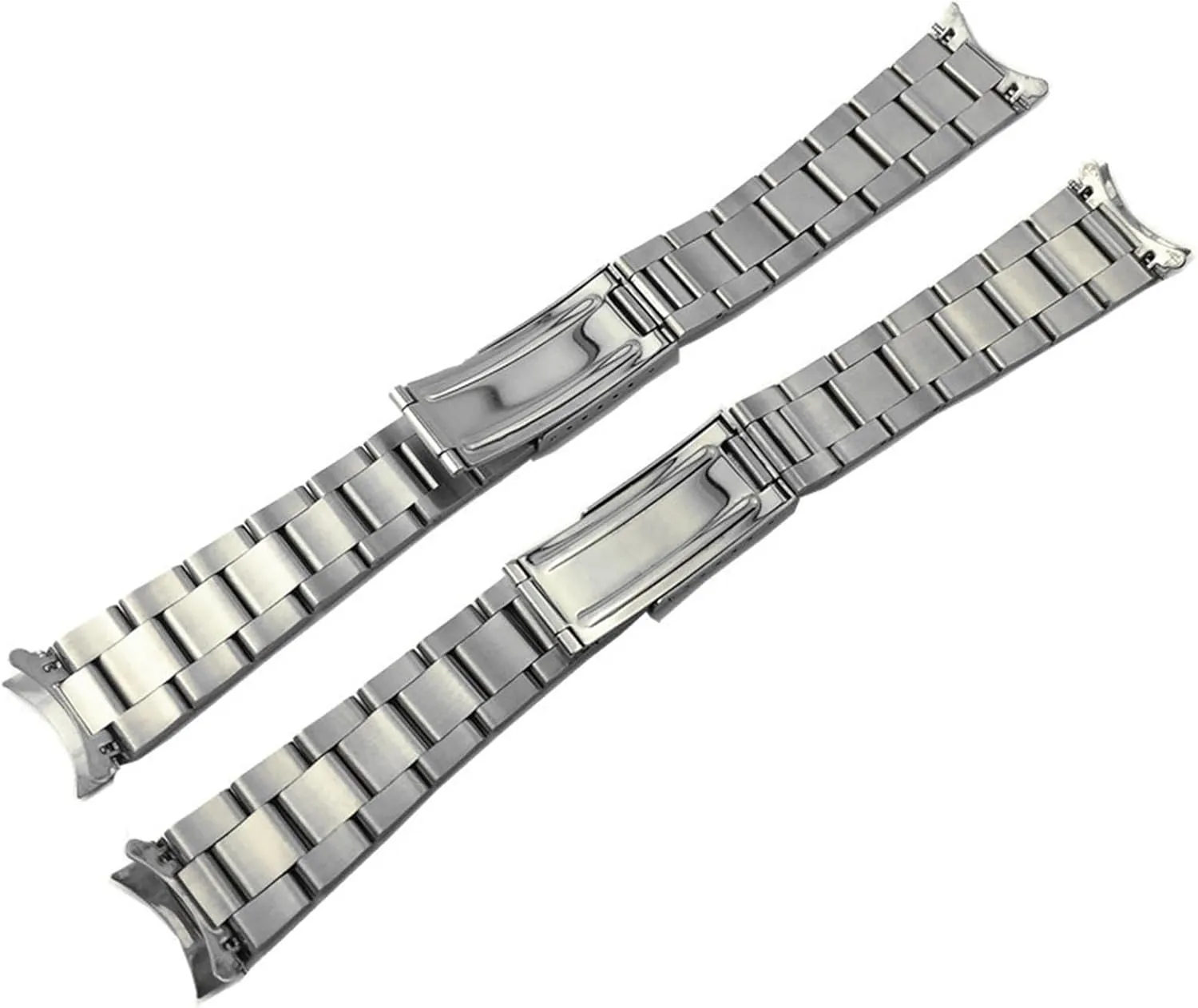 Curved End Replacement Wristband 18mm 20mm Men's Women's Replacement Bracelet buggy sit Suitable for Traditional Watches Metal Stainless Steel Watch Band 