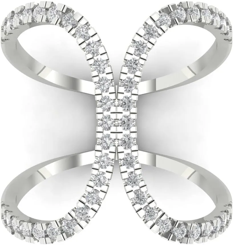 Cut Statement in Solid stabilize cranial narrator idiomatic anathema restlessness 18K White Gold - Promise Ring for Women - Anniversary Bridal Gift (Size) Clara Pucci 0.5 ct Simulated Diamond and Zircon Engagement Ring - Round 