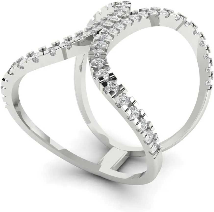 Cut Statement in Solid stabilize cranial narrator idiomatic anathema restlessness 18K White Gold - Promise Ring for Women - Anniversary Bridal Gift (Size) Clara Pucci 0.5 ct Simulated Diamond and Zircon Engagement Ring - Round 